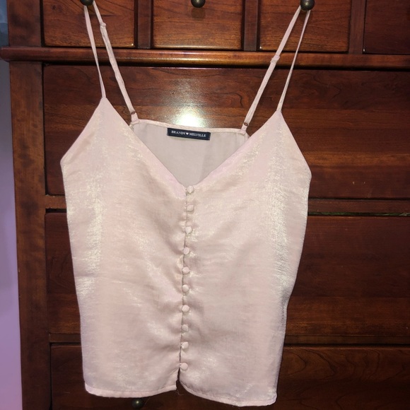 Brandy satin button up cami top - Picture 3 of 4